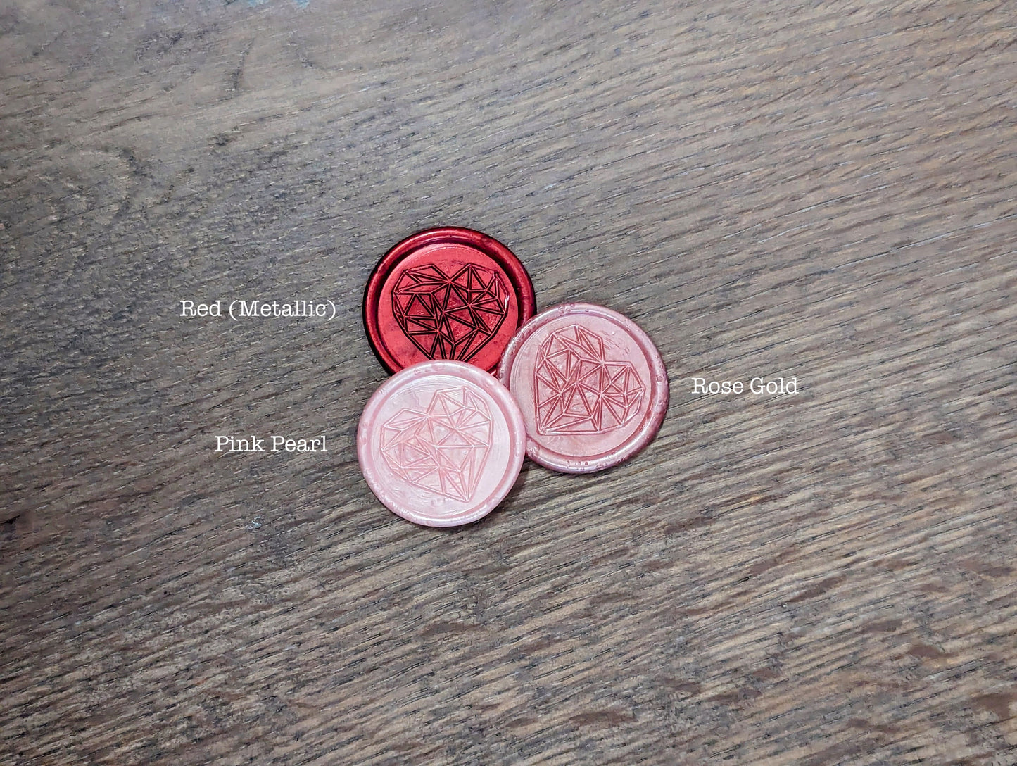 Geometric Heart Wax Seal Stickers