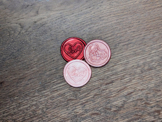 Love Heart Wax Seal Stickers