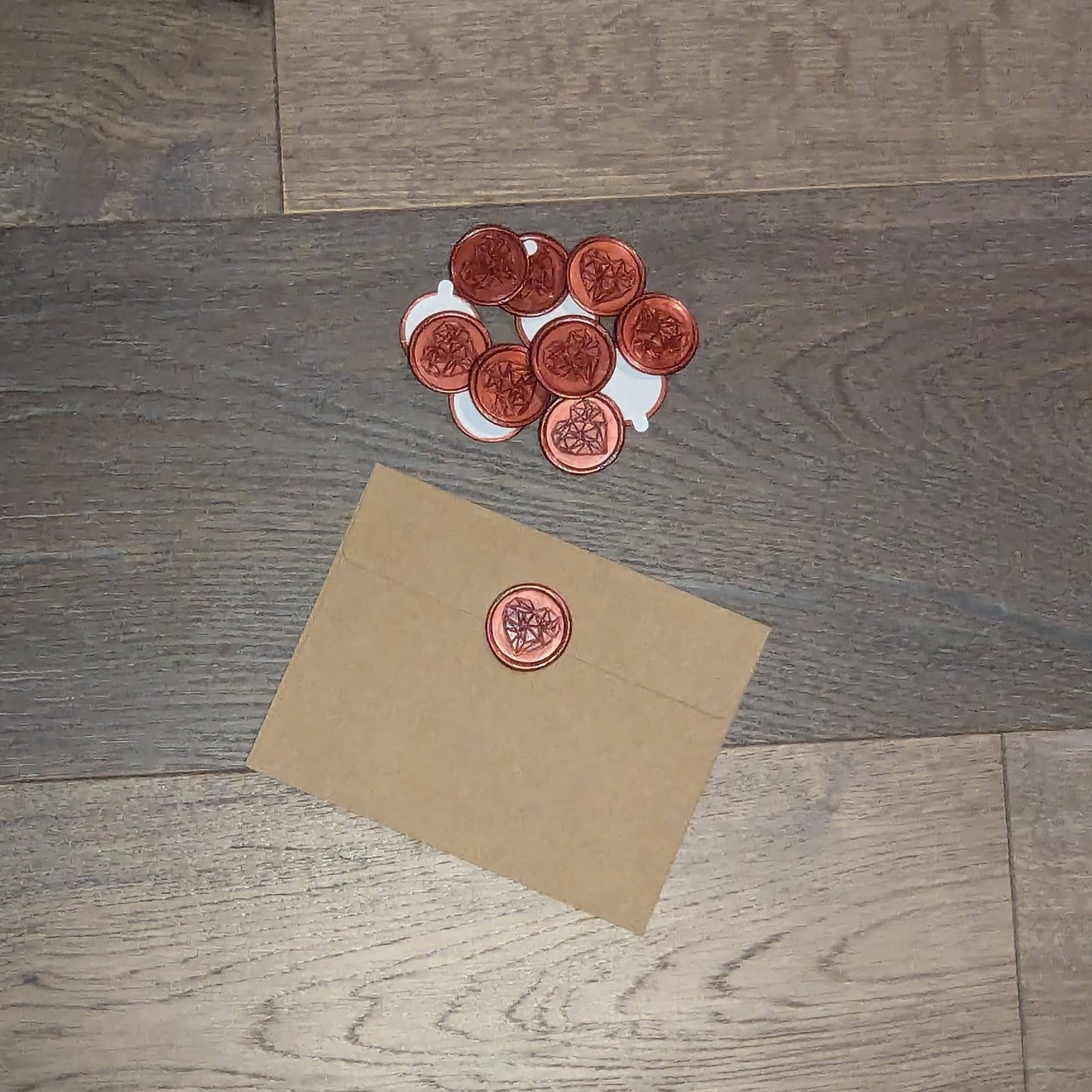 Geometric Heart Wax Seal Stickers