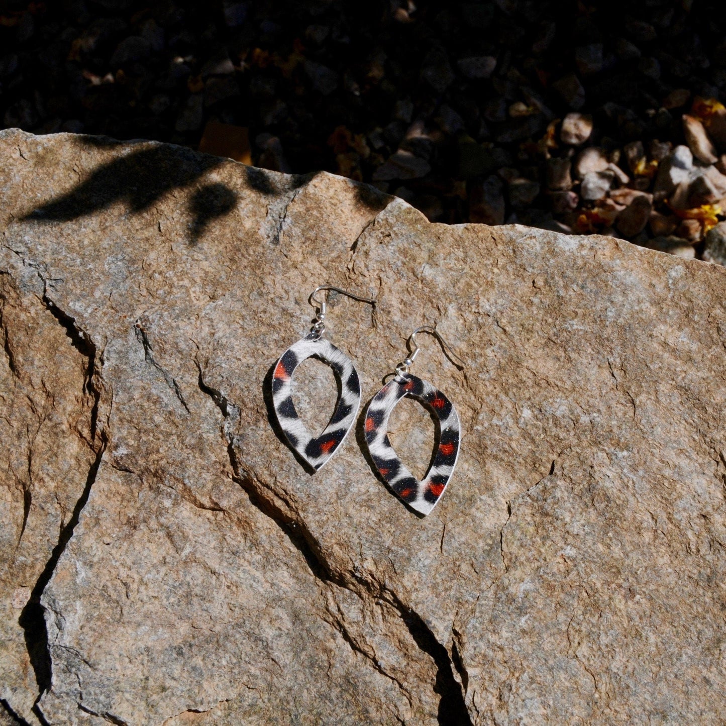 Faux Leather Earrings – Leopard Cutout #109