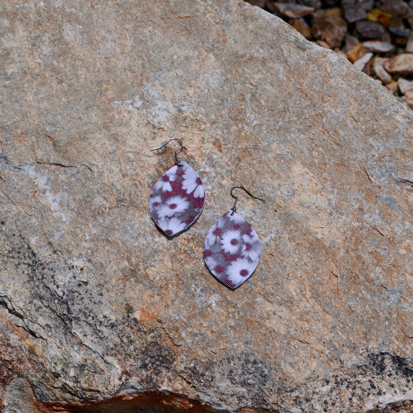 Faux Leather Earrings – Floral – Single Layer Leaf Earrings #115